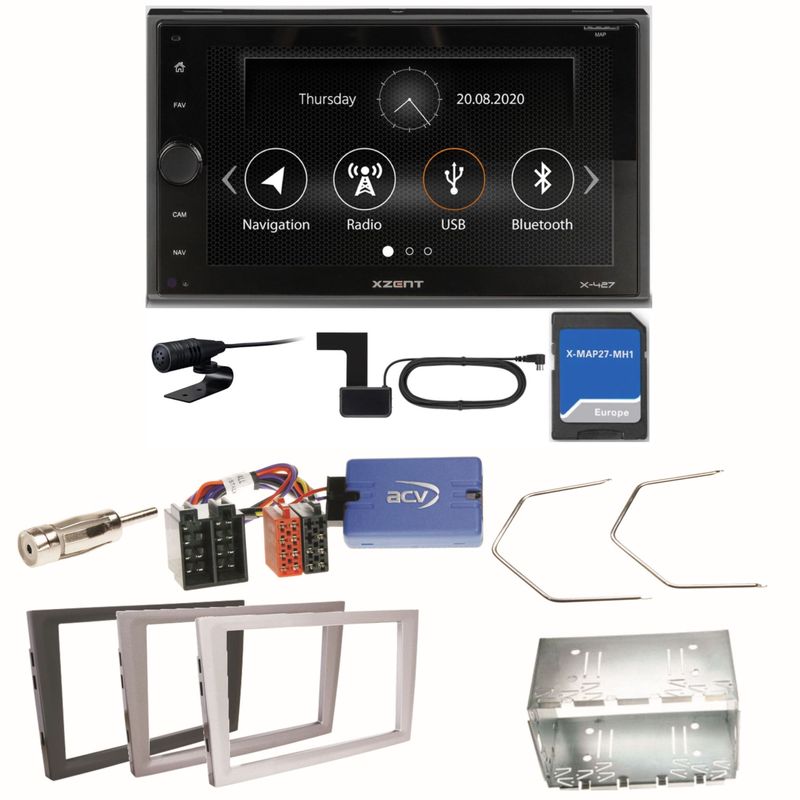Xzent X-427 Navigation DAB+ Einbauset für Opel Omega B Meriva A Agila Vivaro Xzent X-427 Navigation DAB+ Einbauset für Opel Omega B Meriva A Agila Vivaro