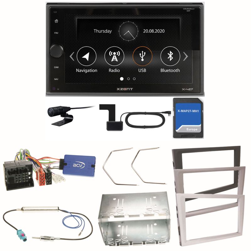 Xzent X-427 Navigation DAB+ Einbauset für Opel Signum Corsa C Tigra Twintop Xzent X-427 Navigation DAB+ Einbauset für Opel Signum Corsa C Tigra Twintop
