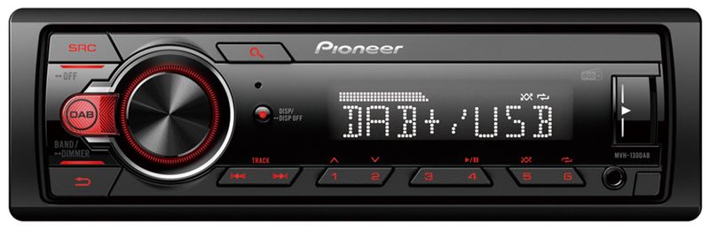 PIONEER MVH-130DAB USB MP3 DAB+ Autoradio rote Tasten Beleuchtung Digitalradio