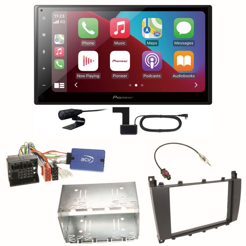 Pioneer SPH-DA160DAB CarPlay Einbauset für Mercedes C-Klasse W203 CLC CL203 S203 Pioneer SPH-DA160DAB CarPlay Einbauset für Mercedes C-Klasse W203 CLC CL203 S203
