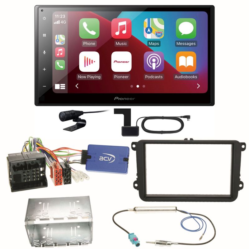 Pioneer SPH-DA160DAB Android Auto Einbauset für Seat Alhambra Altea XL Leon