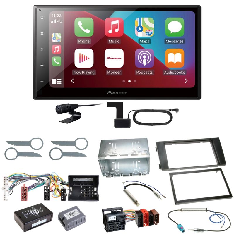 Pioneer SPH-DA160DAB Android Auto CarPlay Einbauset für Audi A6 4B Facelift Pioneer SPH-DA160DAB Android Auto CarPlay Einbauset für Audi A6 4B Facelift