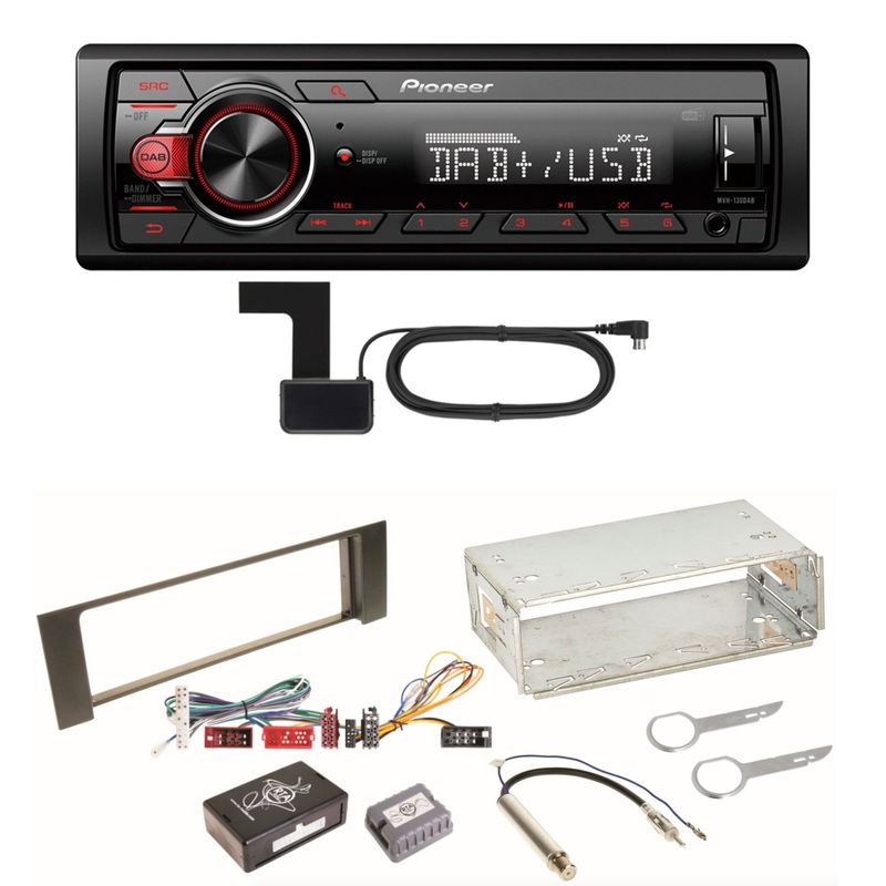 Pioneer MVH-130DAB Digitalradio USB Einbauset für Audi A4 B6 B7 Pioneer MVH-130DAB Digitalradio USB Einbauset für Audi A4 B6 B7