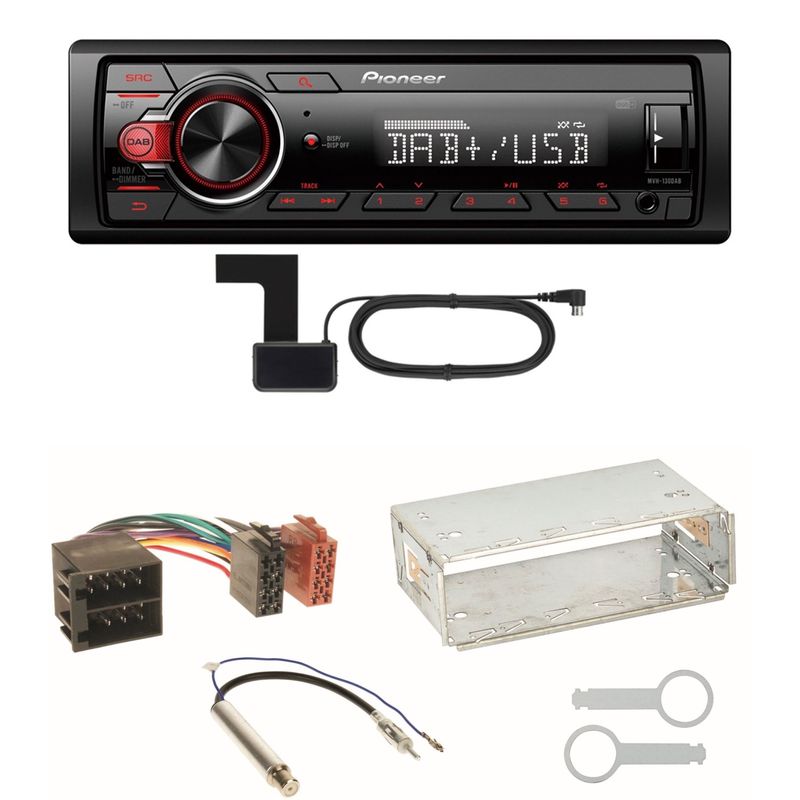 Pioneer MVH-130DAB Digitalradio USB Einbauset für Seat Ibiza 6L Arosa Cordoba
