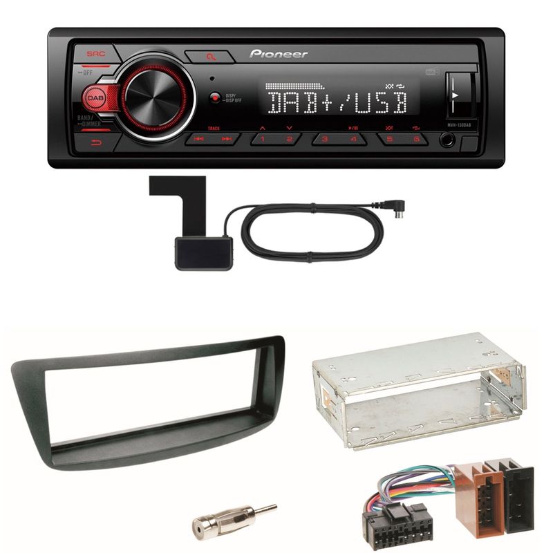 Pioneer MVH-130DAB Digitalradio USB Einbauset Toyota Aygo Citroen C1 Peugeot 107