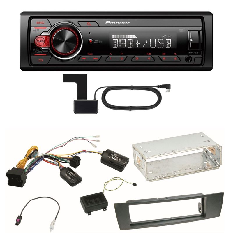 Pioneer MVH-130DAB Digitalradio USB Einbauset für BMW E90 E91 E92 E93