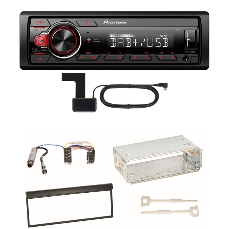 Pioneer MVH-130DAB Digitalradio USB Einbauset für Skoda Fabia 6Y