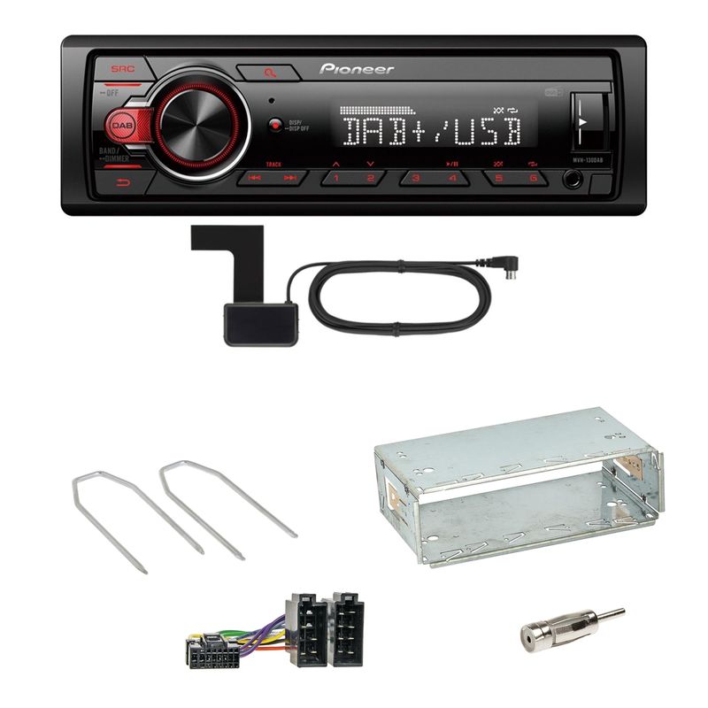 Pioneer MVH-130DAB Digitalradio USB Einbauset für Peugeot 206 206 CC