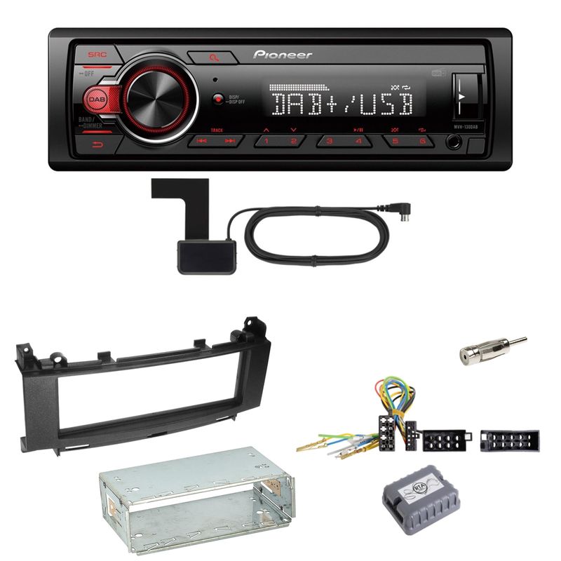 Pioneer MVH-130DAB Digitalradio USB Einbauset für Mercedes A B Klasse W245 W169