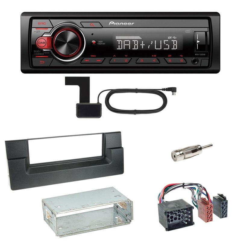 Pioneer MVH-130DAB Digitalradio USB Einbauset für BMW 5er E39 bis 09/2000