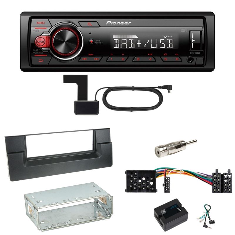 Pioneer MVH-130DAB Digitalradio USB Einbauset für BMW 5er E39 bis 09/2000