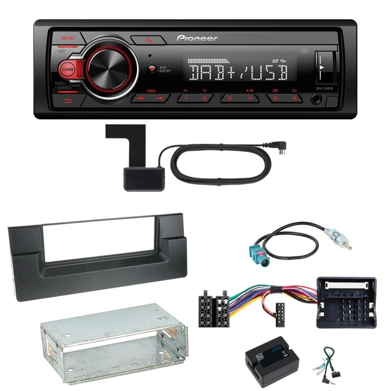 Pioneer MVH-130DAB Digitalradio USB Einbauset für BMW 5er E39 ab 10/2000