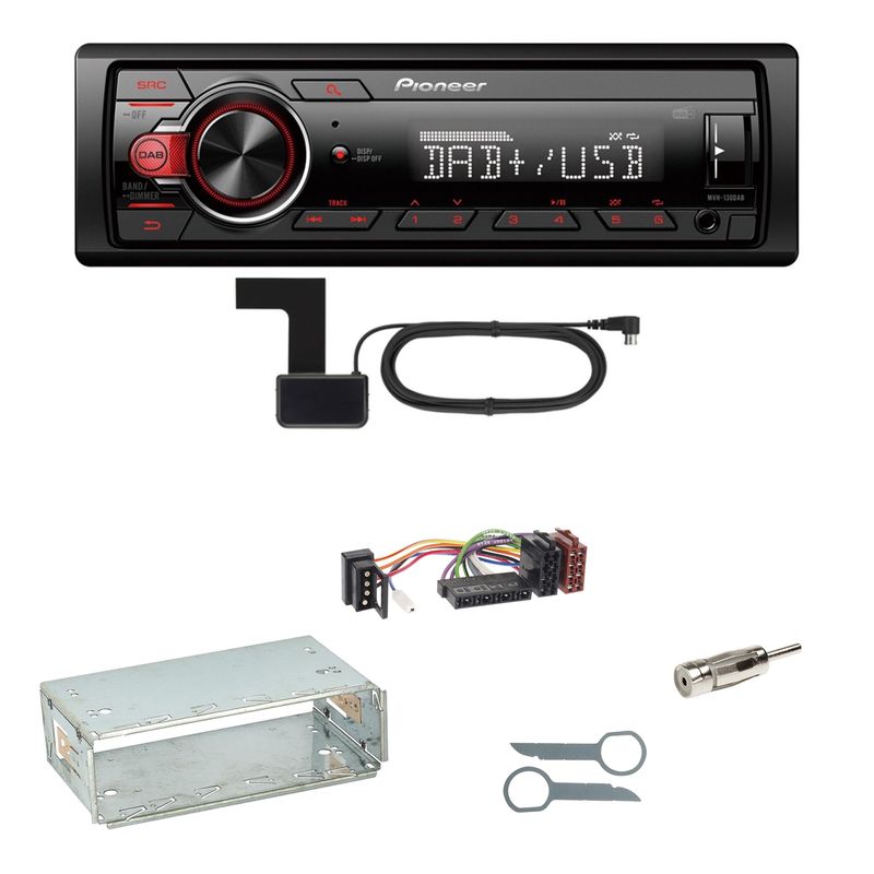 Pioneer MVH-130DAB Digitalradio USB Einbauset für Mercedes E-Klasse W124