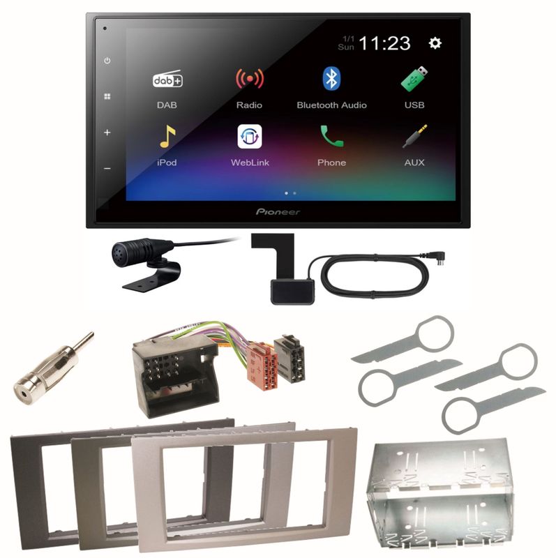 Pioneer DMH-A340DAB DAB+ Bluetooth Einbauset für Ford Focus C-Max Fiesta Transit Pioneer DMH-A340DAB DAB+ Bluetooth Einbauset für Ford Focus C-Max Fiesta Transit