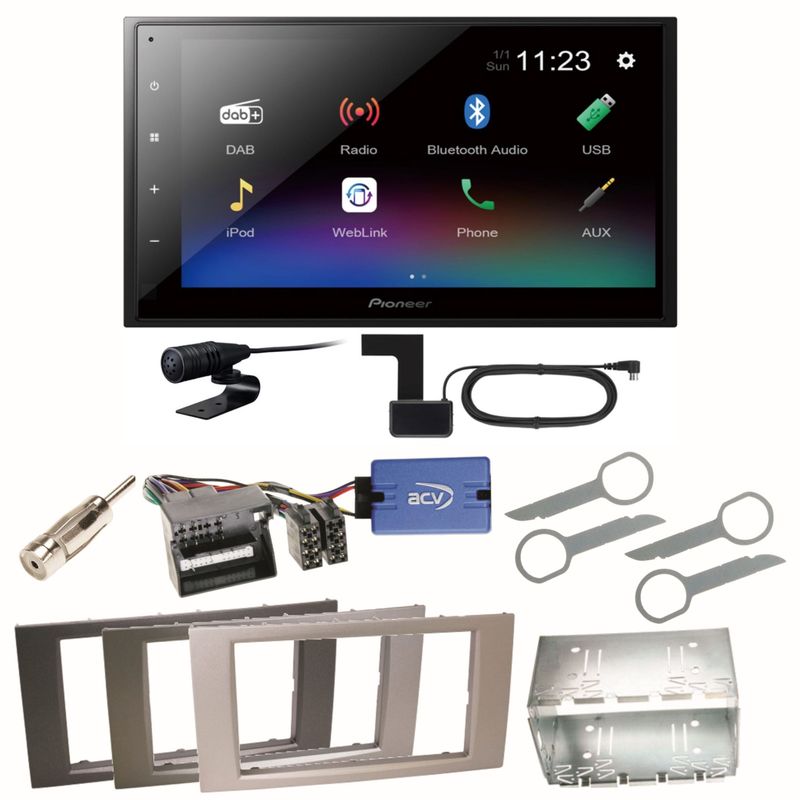 Pioneer DMH-A340DAB DAB+ Bluetooth Einbauset für Ford Kuga Fusion Galaxy S-Max Pioneer DMH-A340DAB DAB+ Bluetooth Einbauset für Ford Kuga Fusion Galaxy S-Max