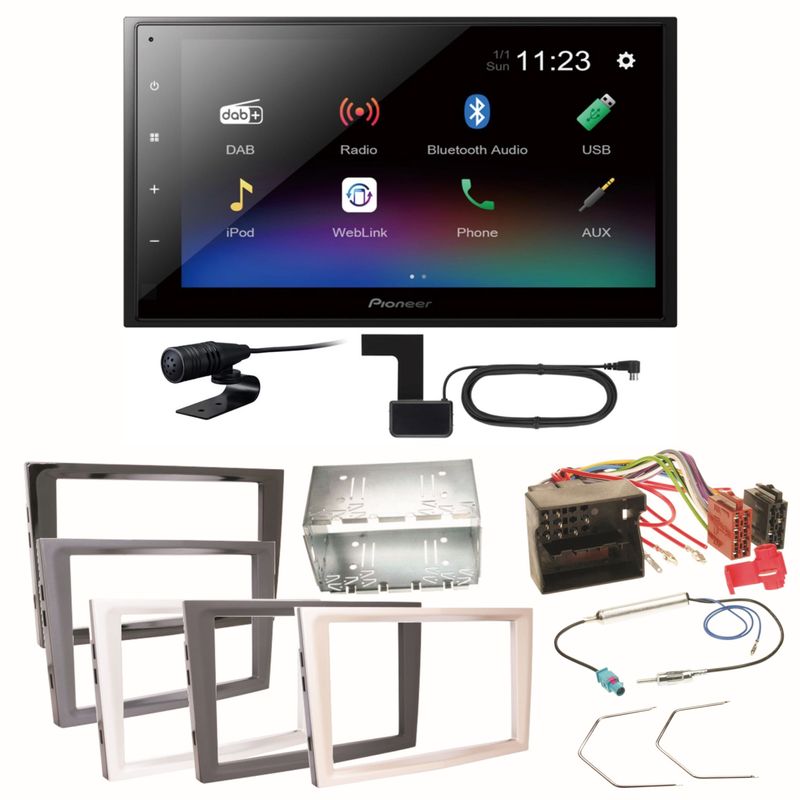 Pioneer DMH-A340DAB Digitalradio Einbauset für Opel Astra H Corsa D Zafira B Antara Pioneer DMH-A340DAB Digitalradio Einbauset für Opel Astra H Corsa D Zafira B Antara