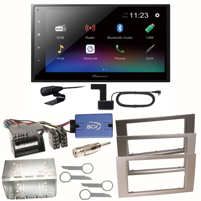 Pioneer DMH-A340DAB DAB+ Bluetooth Einbauset für Ford Focus C-Max Fiesta Transit Pioneer DMH-A340DAB DAB+ Bluetooth Einbauset für Ford Focus C-Max Fiesta Transit