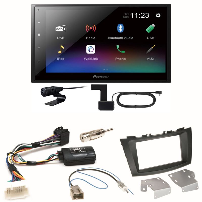 Pioneer DMH-A340DAB DAB+ Bluetooth Einbauset für Suzuki Swift Sport FZ NZ