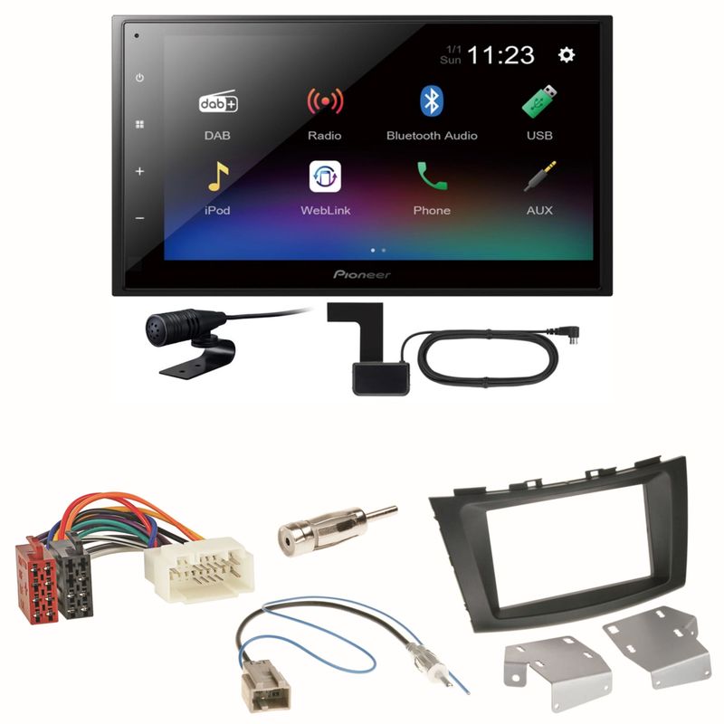 Pioneer DMH-A340DAB DAB+ Bluetooth Einbauset für Suzuki Swift Sport FZ NZ