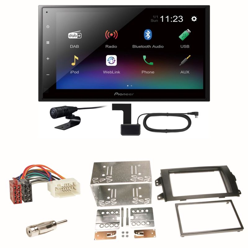 Pioneer DMH-A340DAB Digitalradio Bluetooth Einbauset für Suzuki SX 4 Fiat Sedici