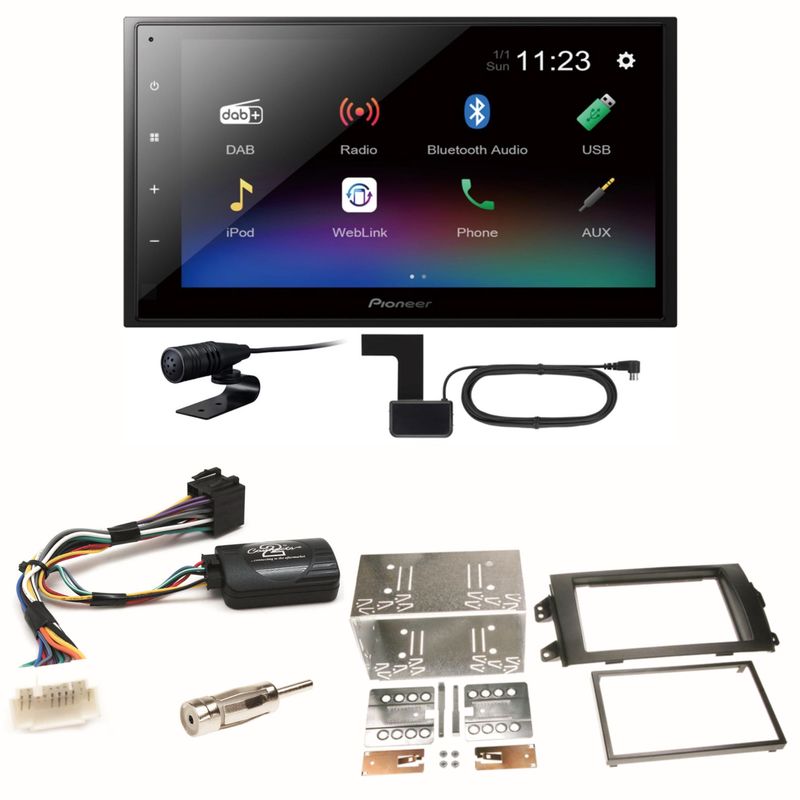 Pioneer DMH-A340DAB Digitalradio Bluetooth Einbauset für Suzuki SX4 Fiat Sedici