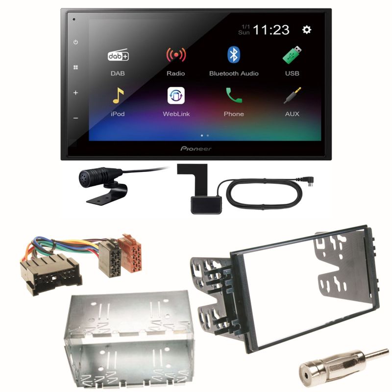 Pioneer DMH-A340DAB DAB+ Bluetooth Einbauset für Kia Sorento JC Rio DC Carnival