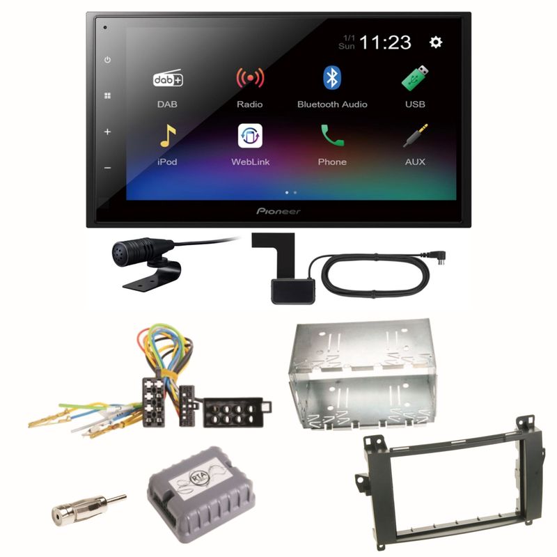 Pioneer DMH-A340DAB DAB+ Bluetooth Einbauset für Mercedes Vito Viano W639 Pioneer DMH-A340DAB DAB+ Bluetooth Einbauset für Mercedes Vito Viano W639