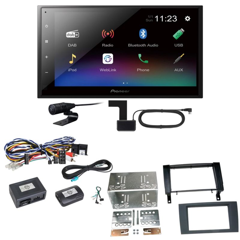 Pioneer DMH-A340DAB Digitalradio Bluetooth Einbauset für Mercedes SLK R171 Pioneer DMH-A340DAB Digitalradio Bluetooth Einbauset für Mercedes SLK R171