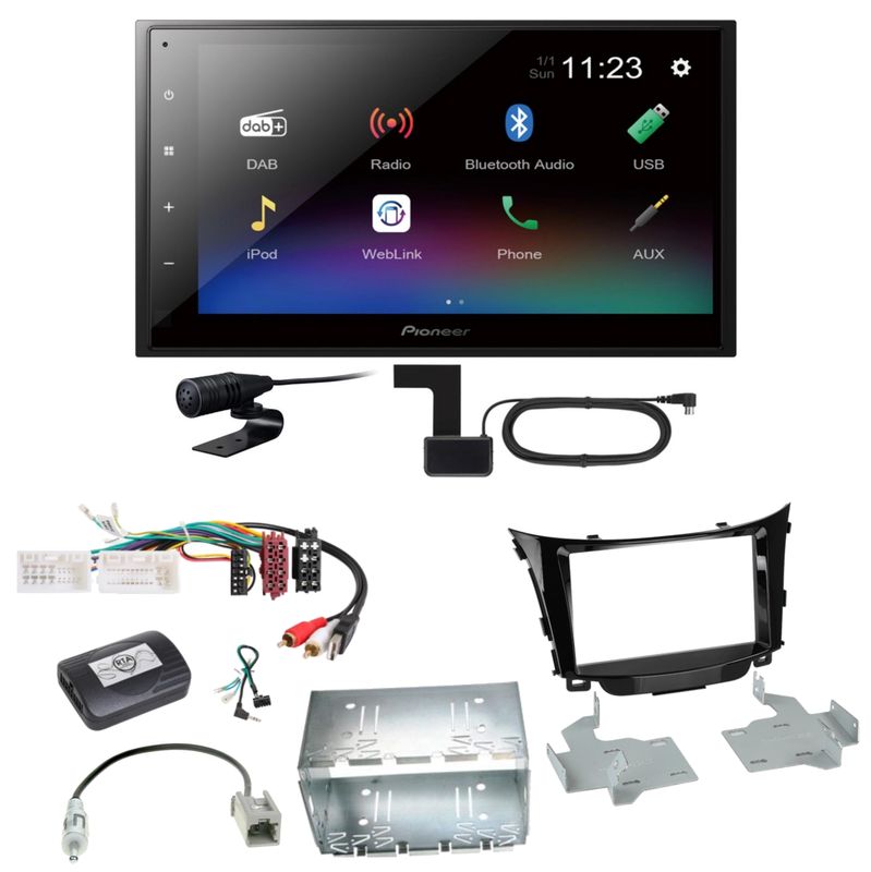 Pioneer DMH-A340DAB Digitalradio Bluetooth Einbauset für Hyundai i30 GD GDH