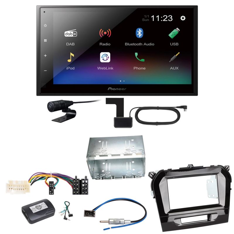 Pioneer DMH-A340DAB Digitalradio Bluetooth Einbauset für Suzuki Vitara LY