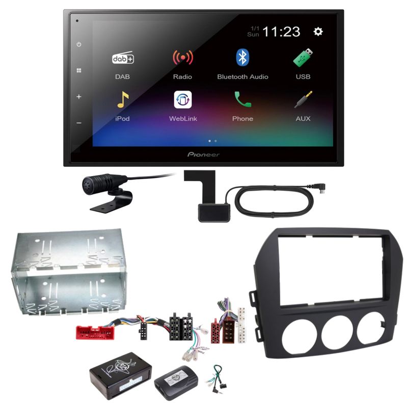 Pioneer DMH-A340DAB Digitalradio Bluetooth Einbauset für Mazda MX-5 NC FL Pioneer DMH-A340DAB Digitalradio Bluetooth Einbauset für Mazda MX-5 NC FL