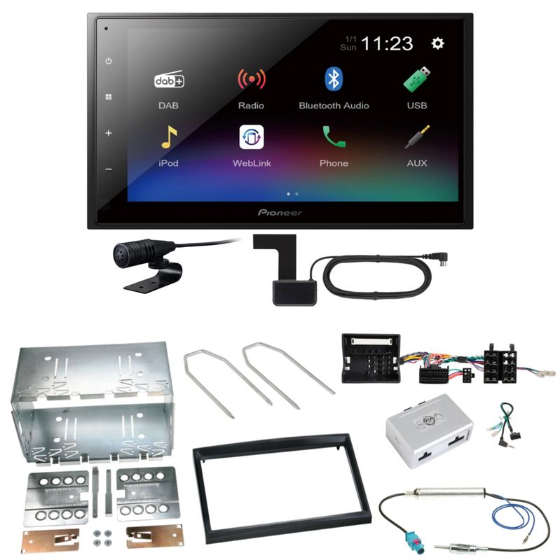 Pioneer DMH-A340DAB DAB+ Bluetooth Einbauset für Citroen C2 C3 Berlingo Jumpy Pioneer DMH-A340DAB DAB+ Bluetooth Einbauset für Citroen C2 C3 Berlingo Jumpy