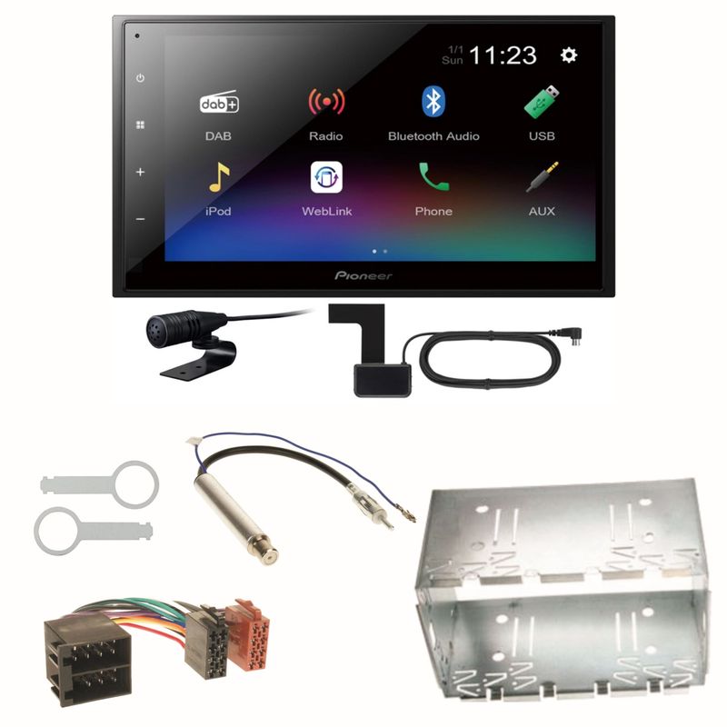 Pioneer DMH-A340DAB DAB+ Bluetooth Einbauset für Polo 6N2 9N Bora Ibiza 6L Pioneer DMH-A340DAB DAB+ Bluetooth Einbauset für Polo 6N2 9N Bora Ibiza 6L