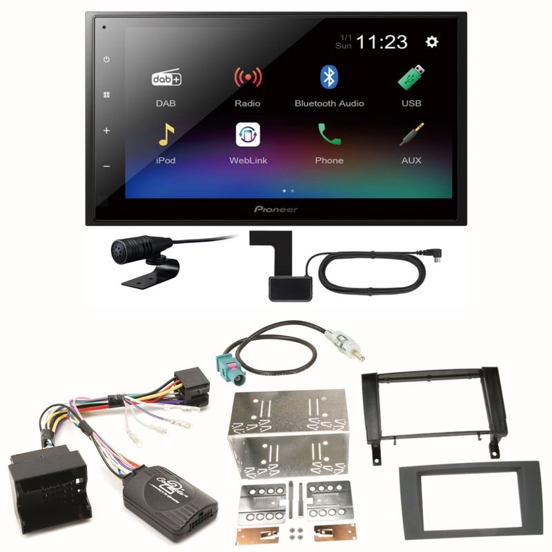 Pioneer DMH-A340DAB DAB+ Bluetooth Einbauset für Mercedes SLK R171 ab 2008 Pioneer DMH-A340DAB DAB+ Bluetooth Einbauset für Mercedes SLK R171 ab 2008