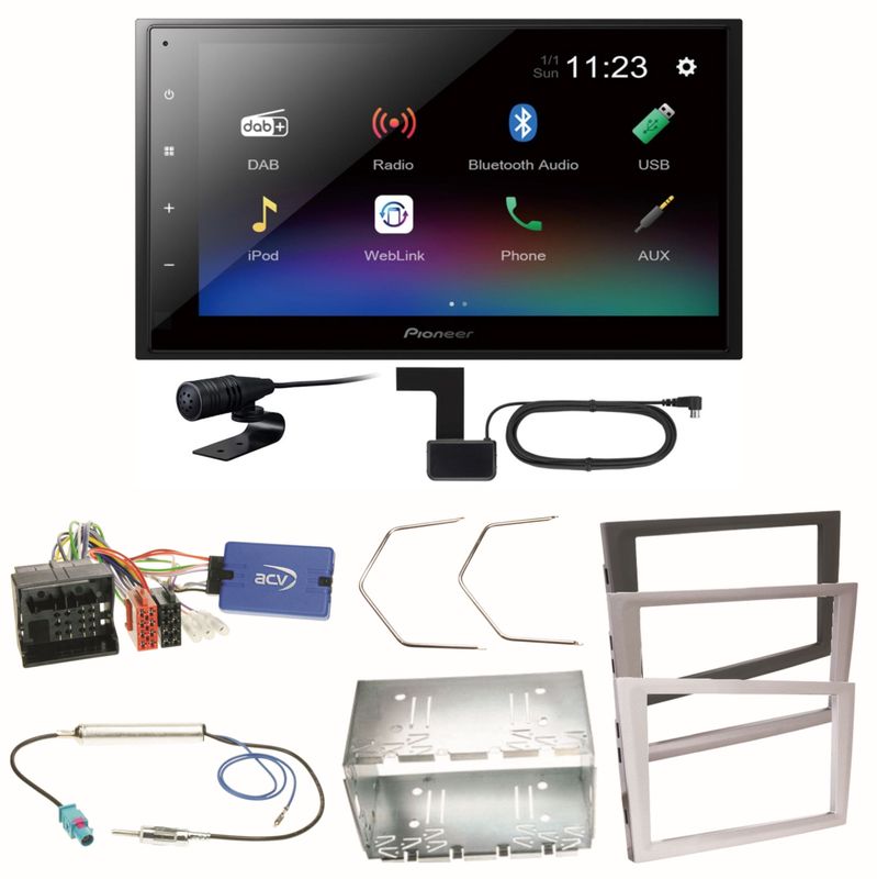 Pioneer DMH-A340DAB Digitalradio Einbauset für Opel Signum Corsa C Tigra Twintop Pioneer DMH-A340DAB Digitalradio Einbauset für Opel Signum Corsa C Tigra Twintop