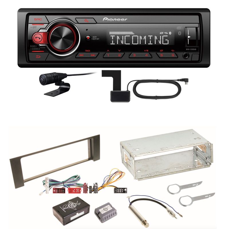 Pioneer MVH-330DAB Bluetooth Digitalradio Einbauset für Audi A4 B6 B7 Pioneer MVH-330DAB Bluetooth Digitalradio Einbauset für Audi A4 B6 B7