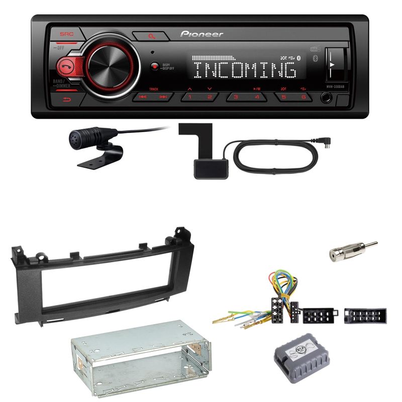 Pioneer MVH-330DAB Bluetooth DAB Einbauset für Mercedes A B Klasse W245 W169 Pioneer MVH-330DAB Bluetooth DAB Einbauset für Mercedes A B Klasse W245 W169