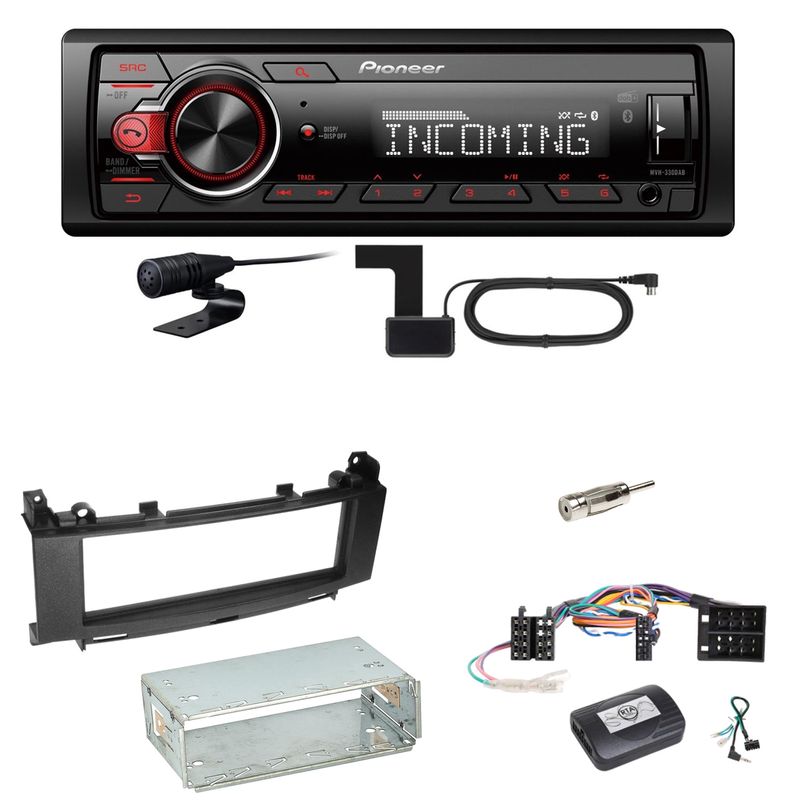 Pioneer MVH-330DAB Bluetooth DAB Einbauset für Mercedes A B Klasse W169 W245 Pioneer MVH-330DAB Bluetooth DAB Einbauset für Mercedes A B Klasse W169 W245