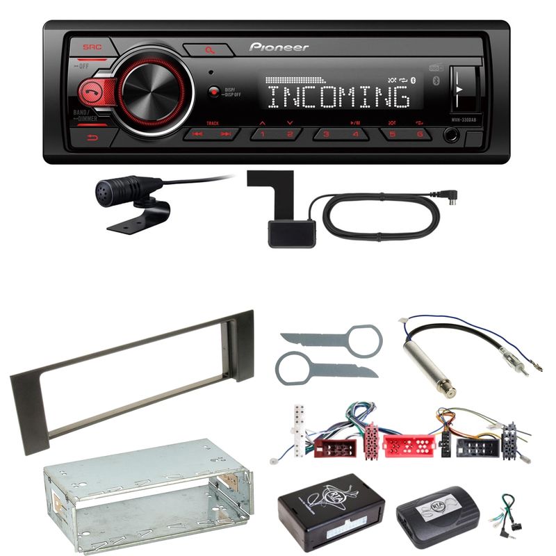 Pioneer MVH-330DAB Bluetooth Digitalradio Einbauset für Audi A4 B6 B7 Pioneer MVH-330DAB Bluetooth Digitalradio Einbauset für Audi A4 B6 B7