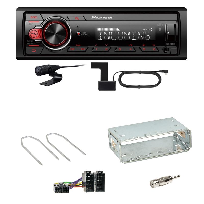 Pioneer MVH-330DAB Bluetooth DAB Einbauset für Renault Megane 2 Clio 3 Modus Pioneer MVH-330DAB Bluetooth DAB Einbauset für Renault Megane 2 Clio 3 Modus