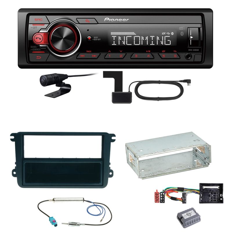 Pioneer MVH-330DAB Bluetooth DAB Einbauset für Seat Leon Altea XL Alhambra