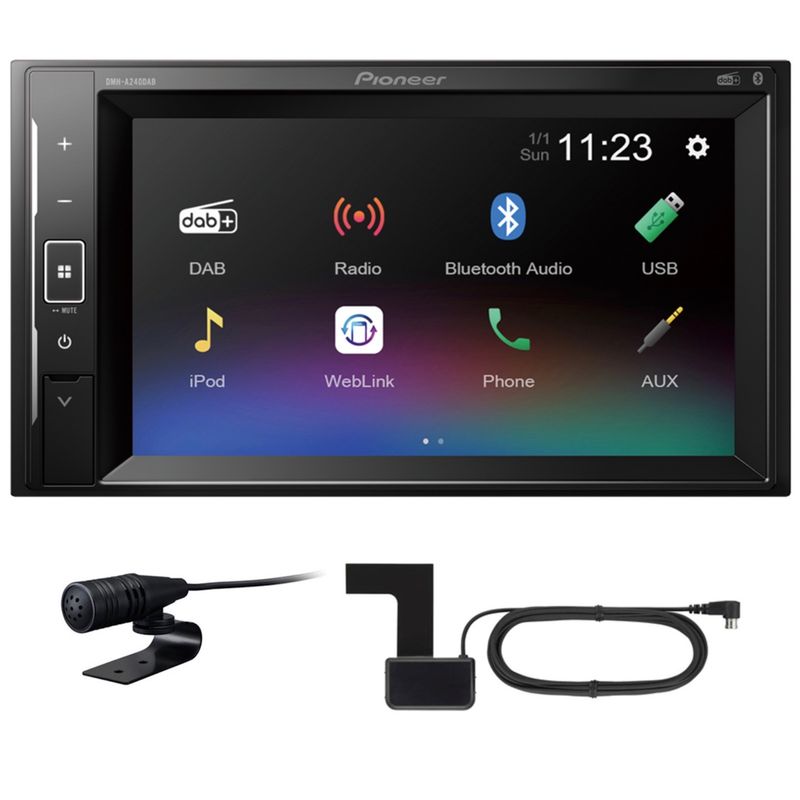 PIONEER DMH-A240DAB 2-DIN Moniceiver Bluetooth Digitalradio USB inkl Antenne