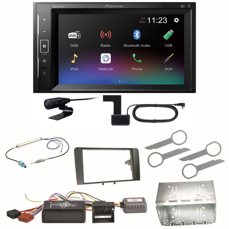 Pioneer DMH-A240DAB Digitalradio Bluetooth Einbauset für Audi A3 8P 8PA