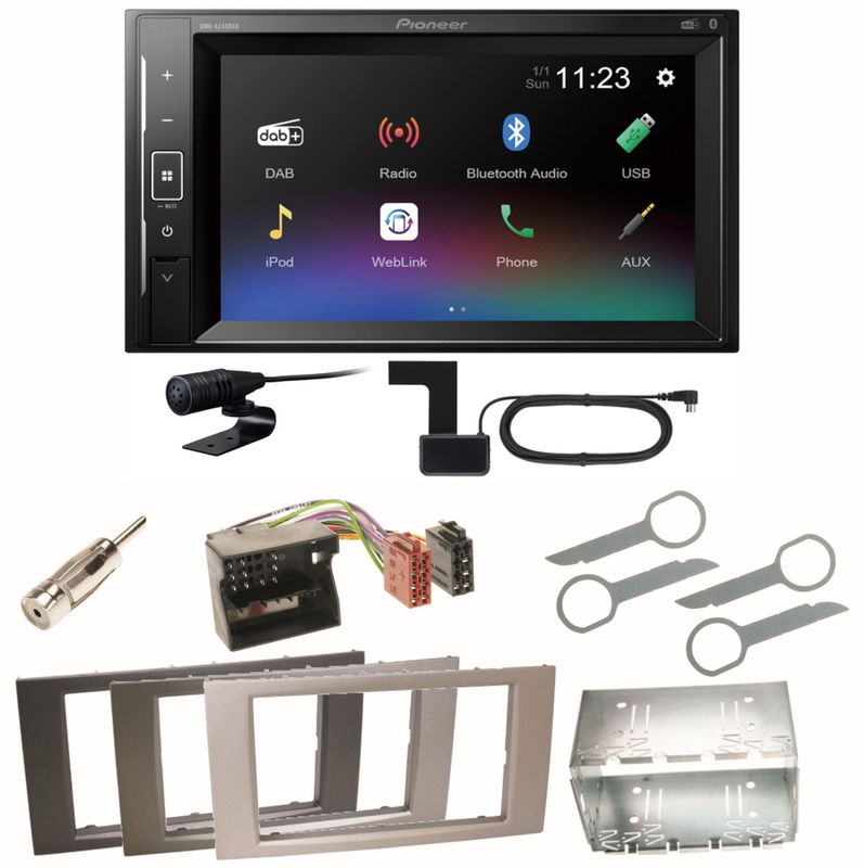 Pioneer DMH-A240DAB DAB+ Bluetooth Einbauset für Ford Focus C-Max Fiesta Transit Pioneer DMH-A240DAB DAB+ Bluetooth Einbauset für Ford Focus C-Max Fiesta Transit