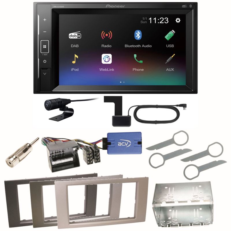 Pioneer DMH-A240DAB DAB+ Bluetooth Einbauset für Ford Kuga Fusion Galaxy S-Max Pioneer DMH-A240DAB DAB+ Bluetooth Einbauset für Ford Kuga Fusion Galaxy S-Max