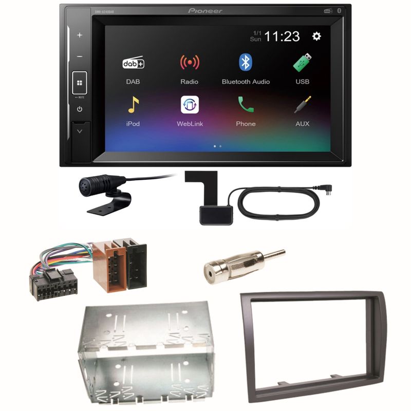 Pioneer DMH-A240DAB Digitalradio Bluetooth Einbauset für Fiat Ducato Boxer Jumper Pioneer DMH-A240DAB Digitalradio Bluetooth Einbauset für Fiat Ducato Boxer Jumper