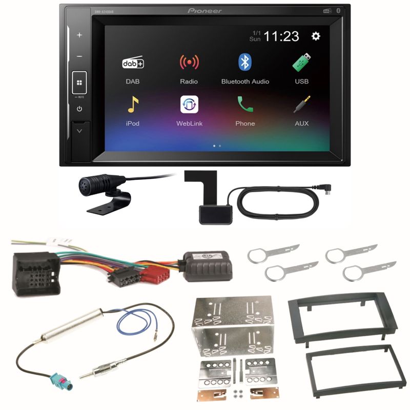 Pioneer DMH-A240DAB Digitalradio Bluetooth Einbauset für T5 2003-2015 Multivan