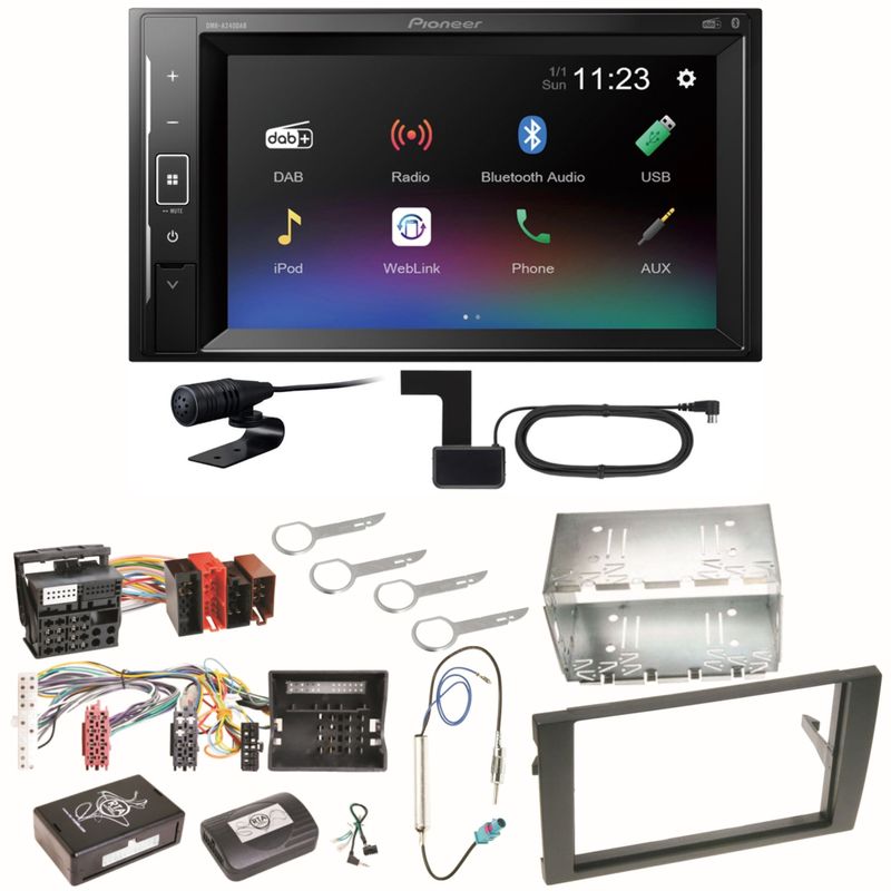Pioneer DMH-A240DAB Digitalradio Bluetooth Einbauset für Audi A4 B6 B7 Seat Exeo Pioneer DMH-A240DAB Digitalradio Bluetooth Einbauset für Audi A4 B6 B7 Seat Exeo