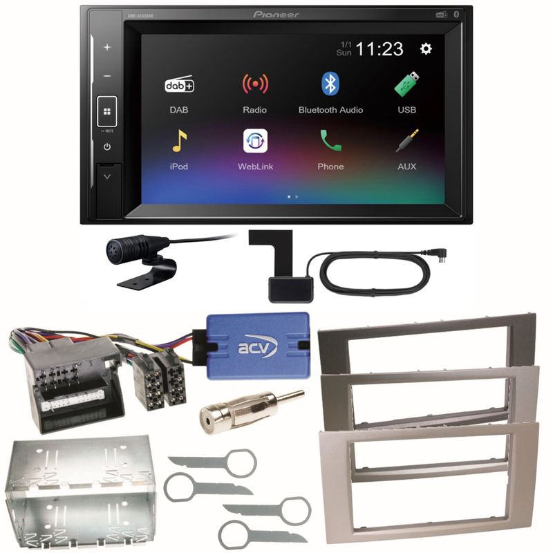 Pioneer DMH-A240DAB DAB+ Bluetooth Einbauset für Ford Focus C-Max Fiesta Transit Pioneer DMH-A240DAB DAB+ Bluetooth Einbauset für Ford Focus C-Max Fiesta Transit