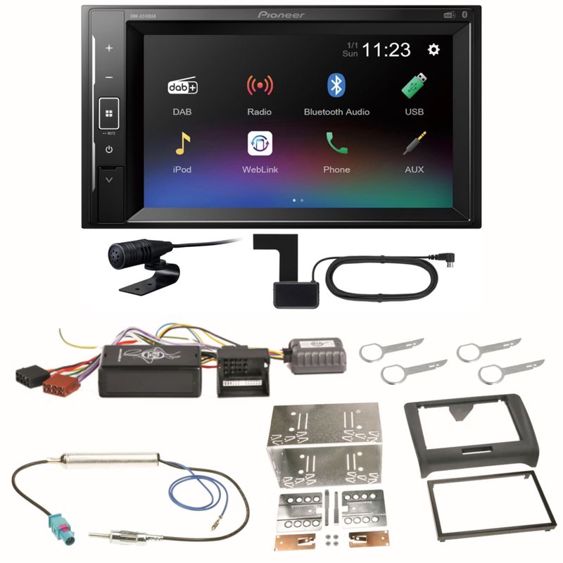 Pioneer DMH-A240DAB Digitalradio Bluetooth Einbauset für Audi TT 8J Pioneer DMH-A240DAB Digitalradio Bluetooth Einbauset für Audi TT 8J